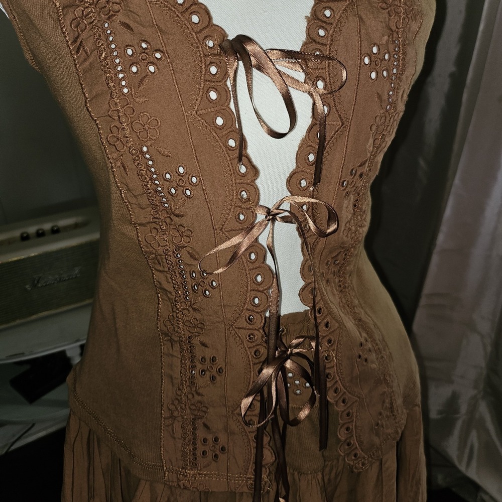 Free People Gesibelle Skirt Set. Earthy.Boho Chic, Cottagecor NWT Macadamia... - Picture 4 of 9